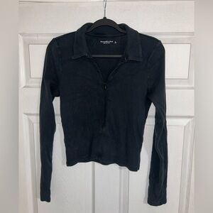 Ribbed Quarter Zip Sweater